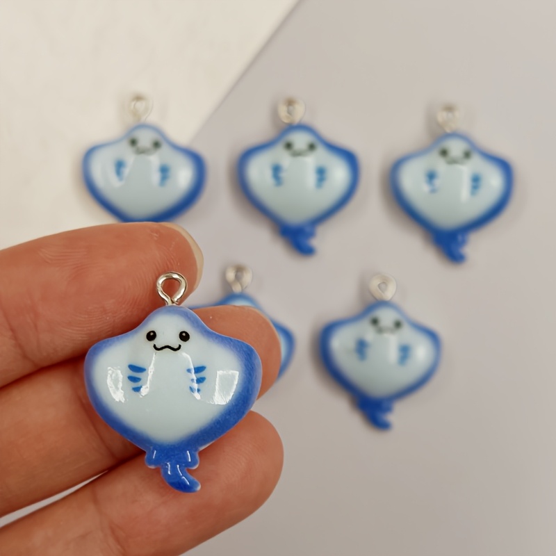 Resin Crafts Diy - 6 Adet Sevimli Mavi Renkli Reçine