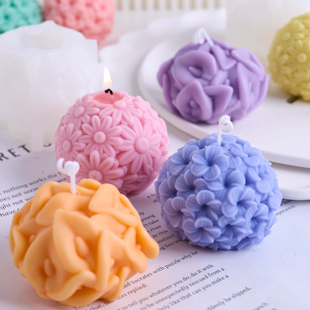 3D Oyma Çiçek Topu Mum silikon - Resin Craft Ideas incelemesi ve fiyatı